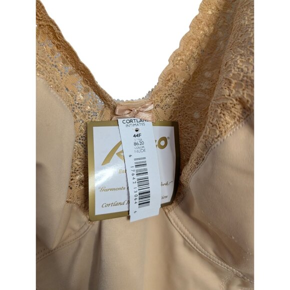 Rago Womens Lace-Trimmed Nude Bodysuit Size 44F Style 8620 - Picture 6 of 10